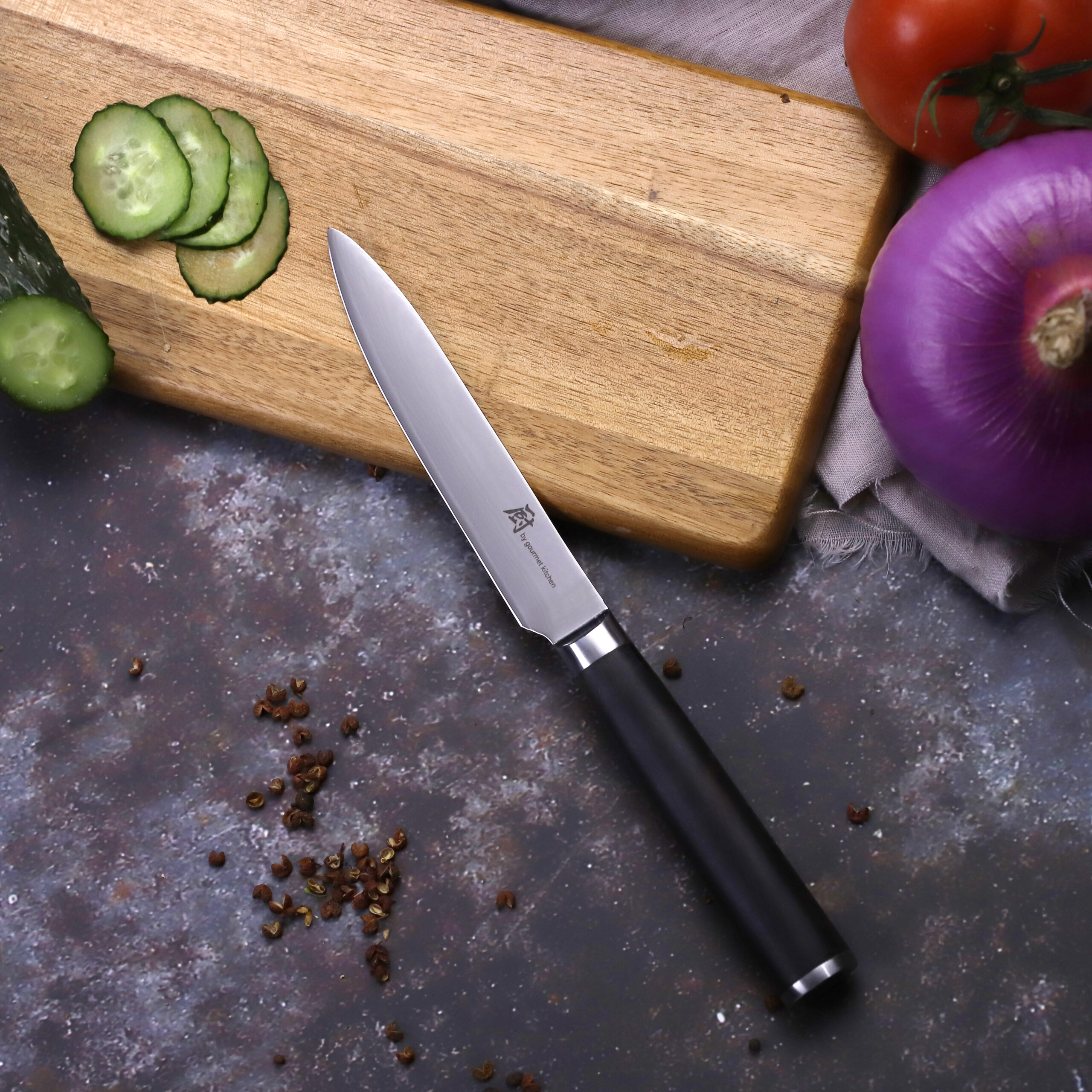 Chef Series 5″ Damascus Steel Japanese Paring Knife with Ebony Wood