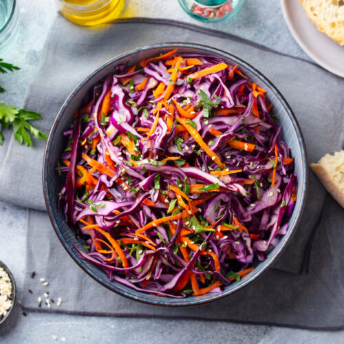 Red Cabbage, Carrot, Daikon Slaw