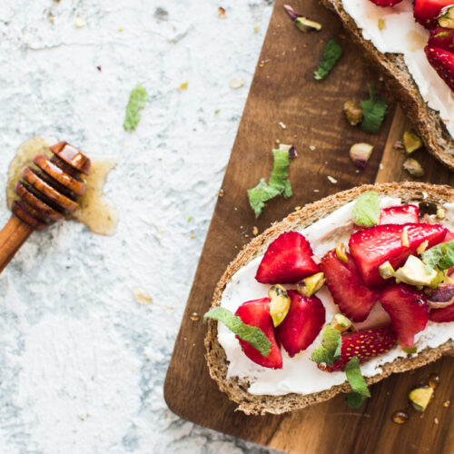 Strawberry Pistachio Crostini